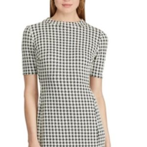 Chaps Houndstooth Jacquard Shift Dress